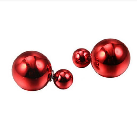 Jewelry - Red Double Sided Two Sided Earrings